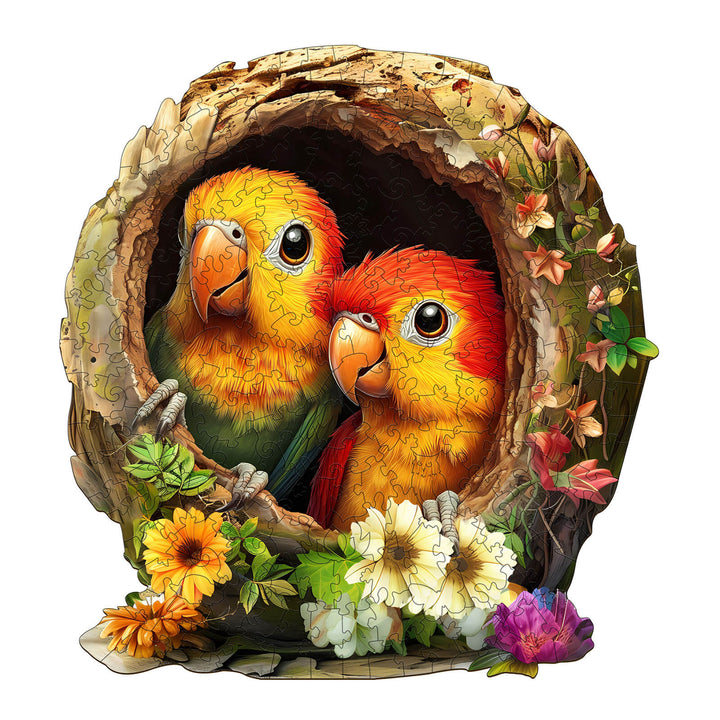 Naughty Parrot-2 Wooden Jigsaw Puzzle - Woodbests