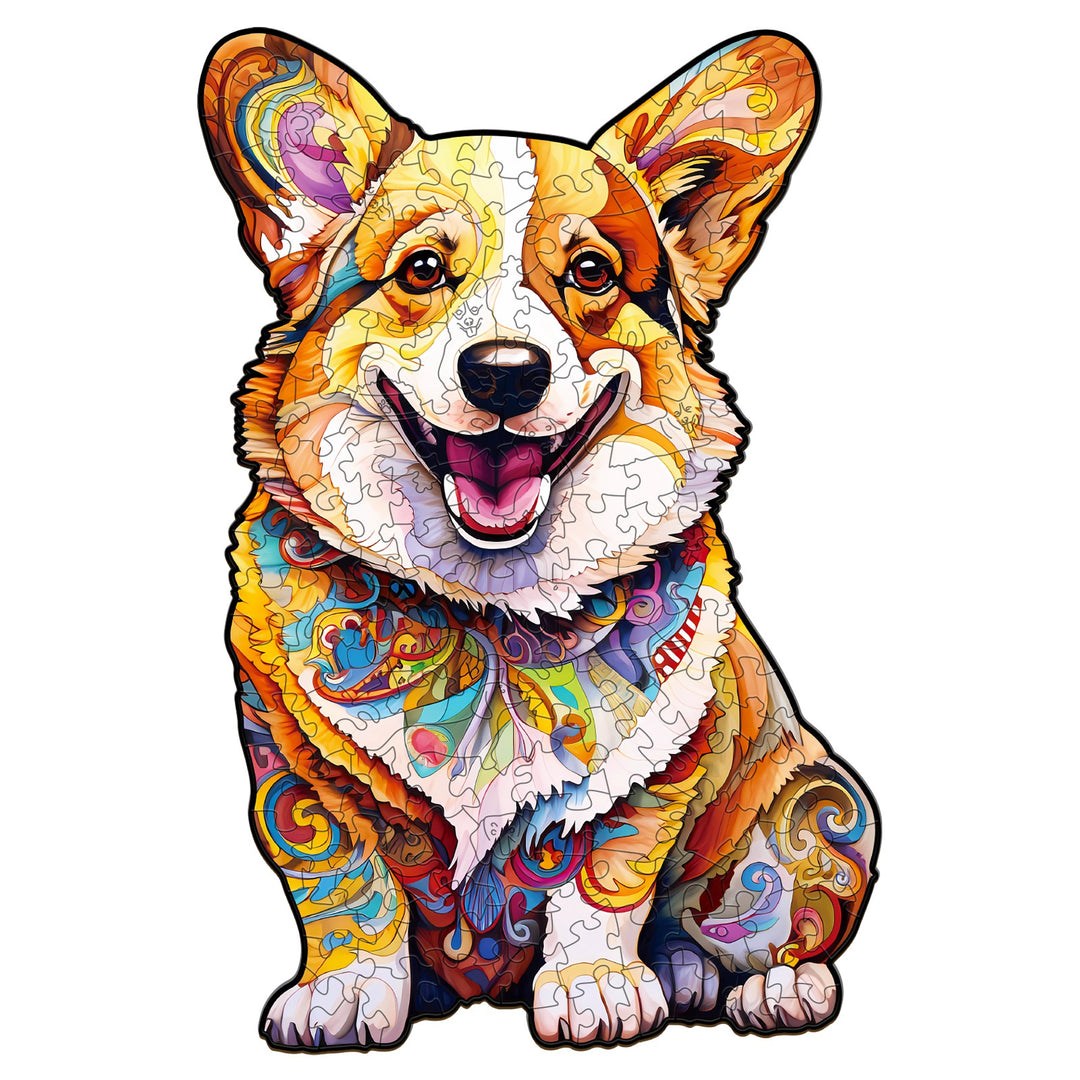 Clever Corgi 3 Wooden Jigsaw Puzzle-Woodbests