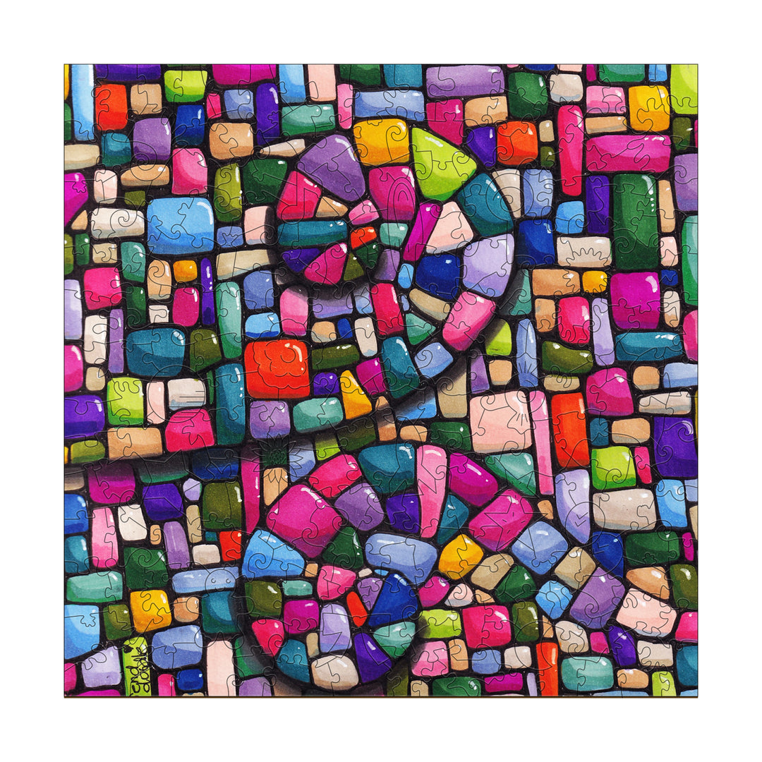 Swirl Wall Wooden Jigsaw Puzzle -- By Artist Erin Desjardine