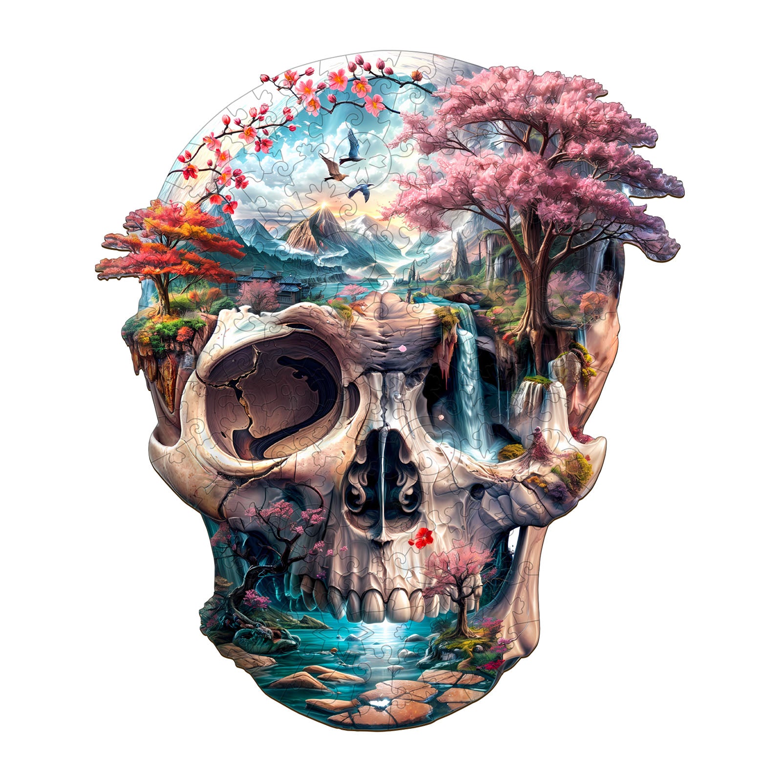 The skull's new life Wooden Jigsaw Puzzle