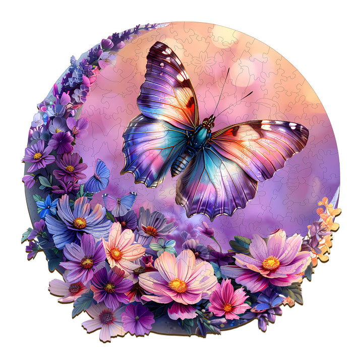 Butterfly and Moon-2 Wooden Jigsaw Puzzle