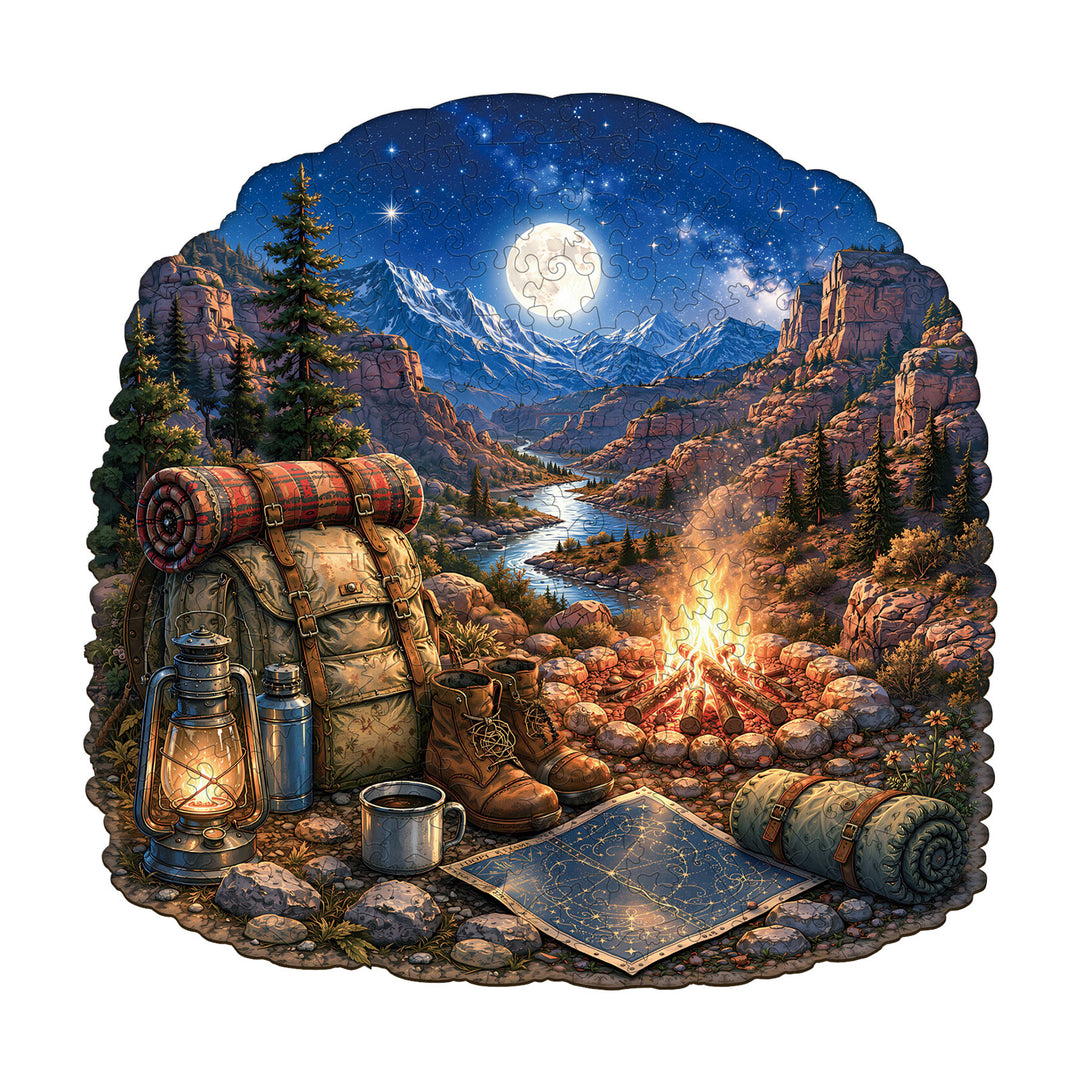 Moonlit Quest  Wooden Jigsaw Puzzle