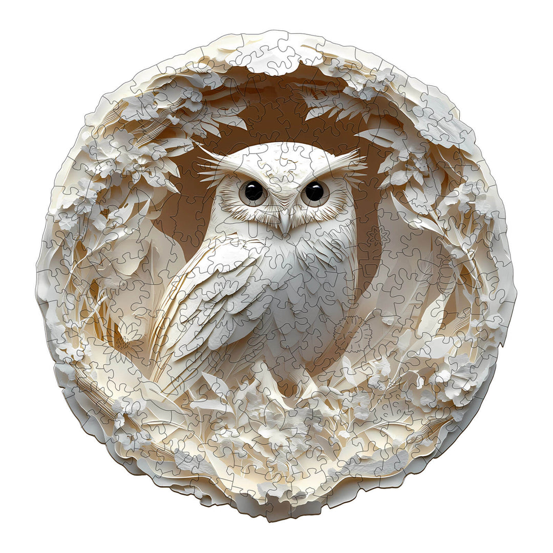 3D Paper Carved Owl Wooden Jigsaw Puzzle