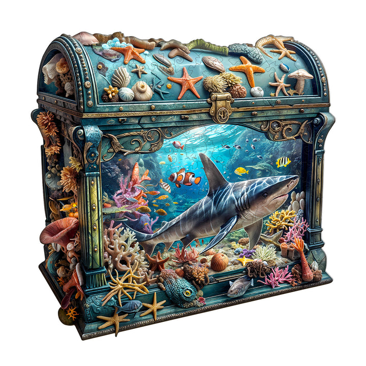 3D Treasure Chest Ocean-1 Wooden Jigsaw Puzzle