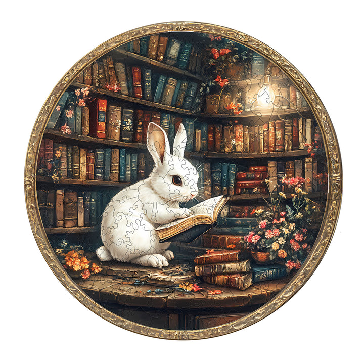 Magic Library Rabbit Wooden Jigsaw Puzzle