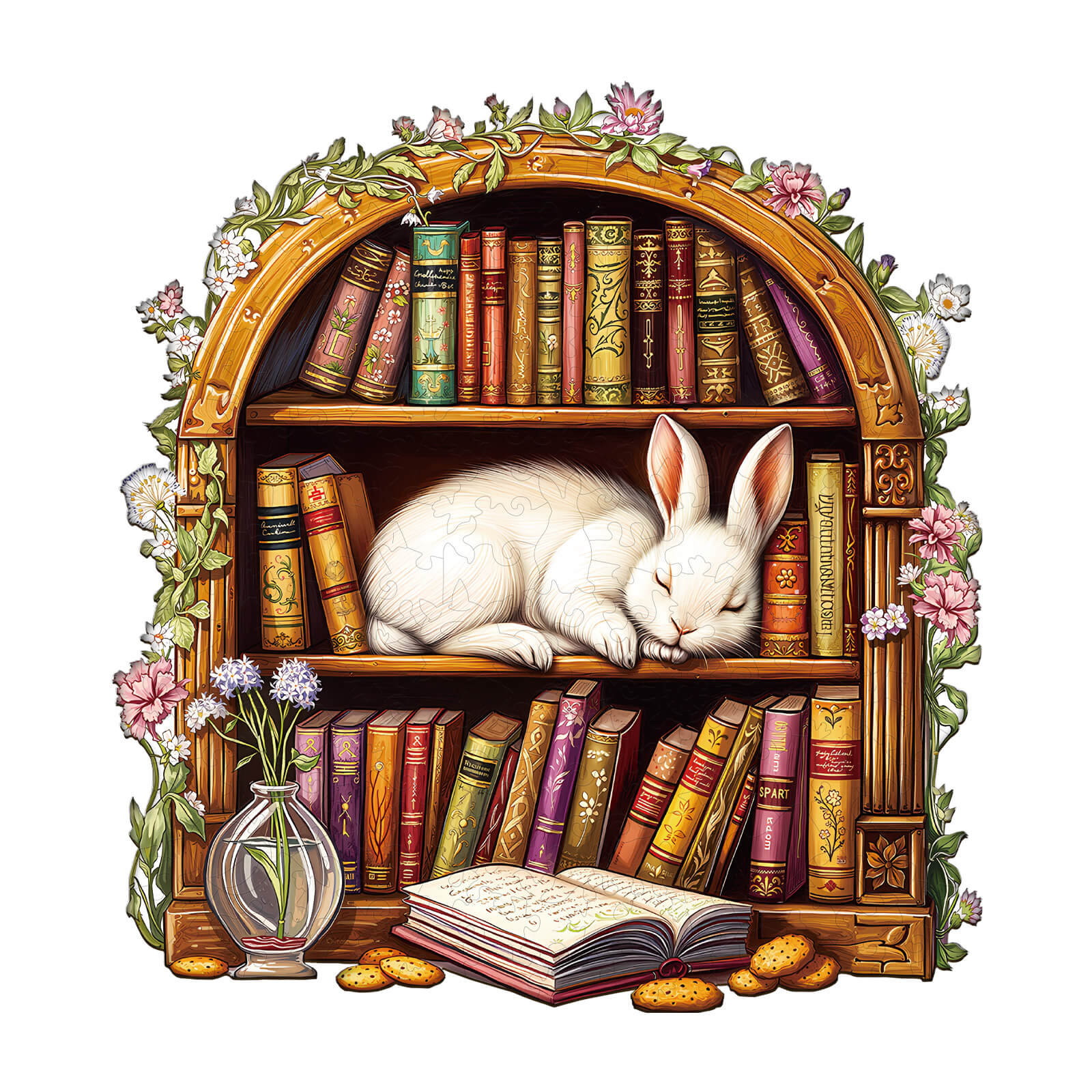 WOODBESTS |Sleep Library-Rabbit Wooden Puzzle – Woodbests