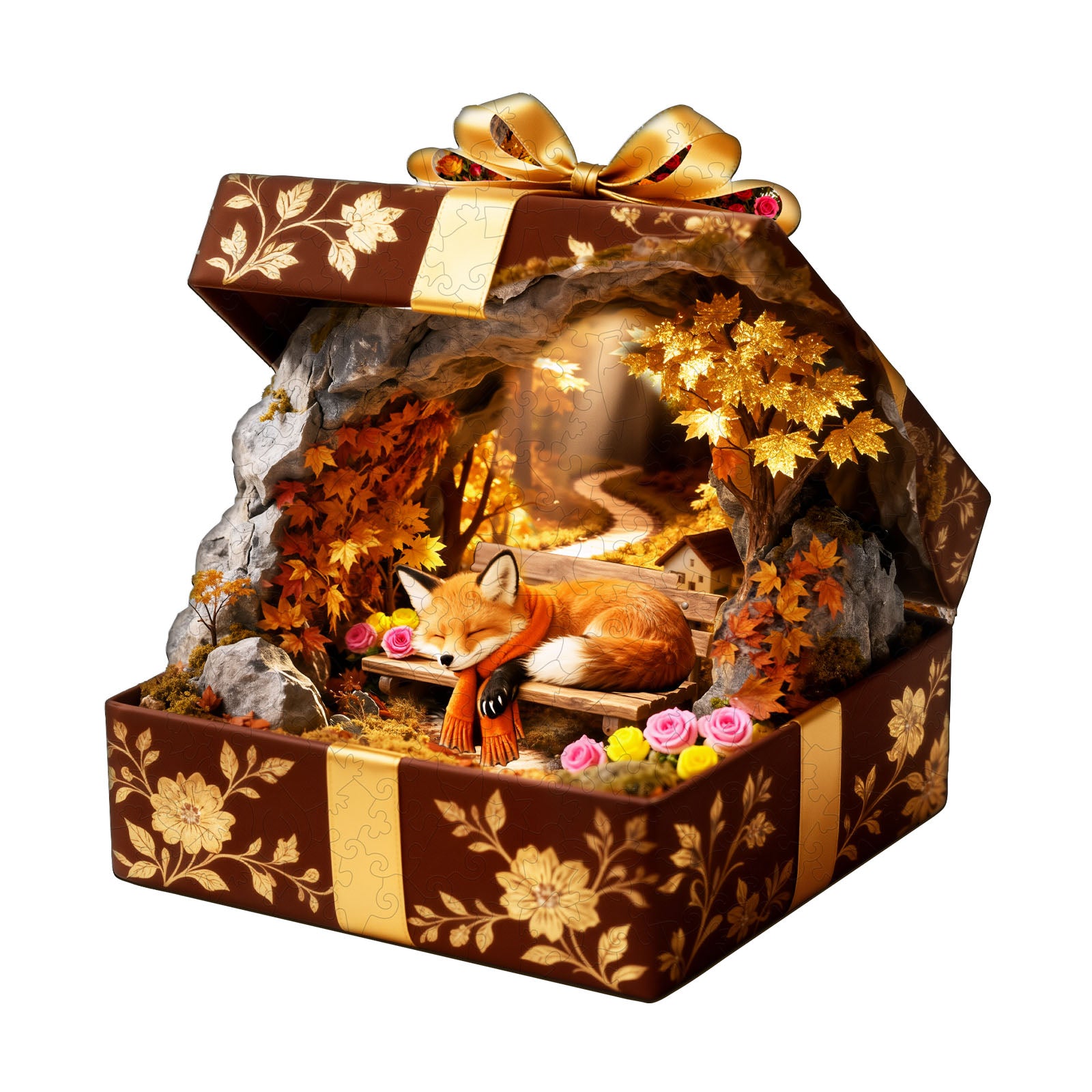 Autumn Trail Fox Wooden Jigsaw Puzzle