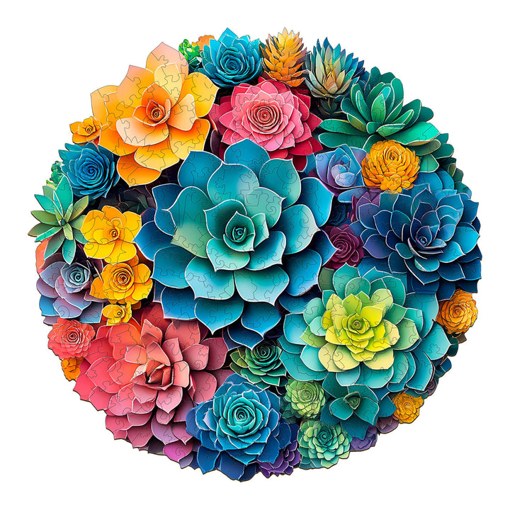 3D Paper Succulent Wooden Jigsaw Puzzle