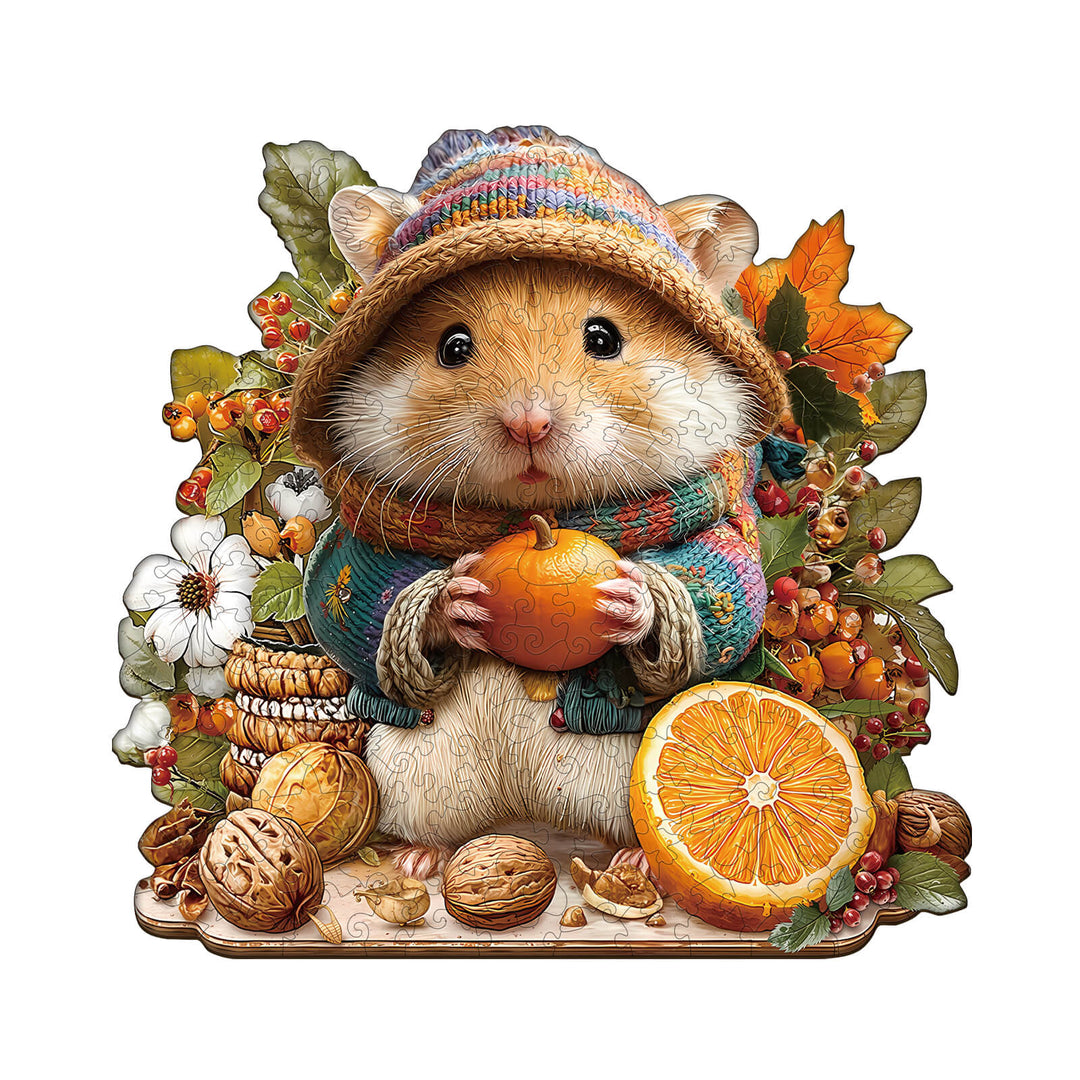 cute hamster Wooden Jigsaw Puzzle