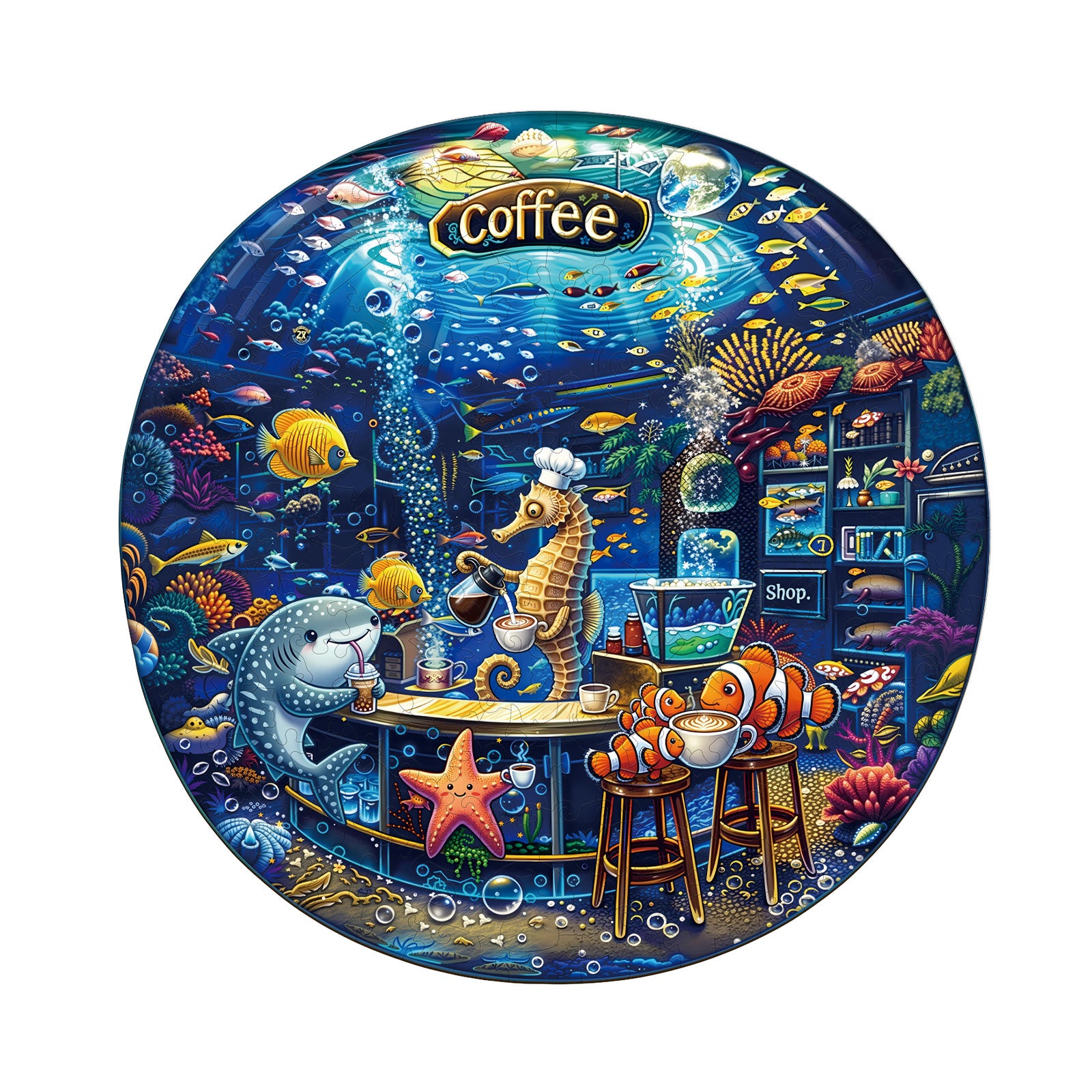 Deep Sea Cafe Wooden Jigsaw Puzzle
