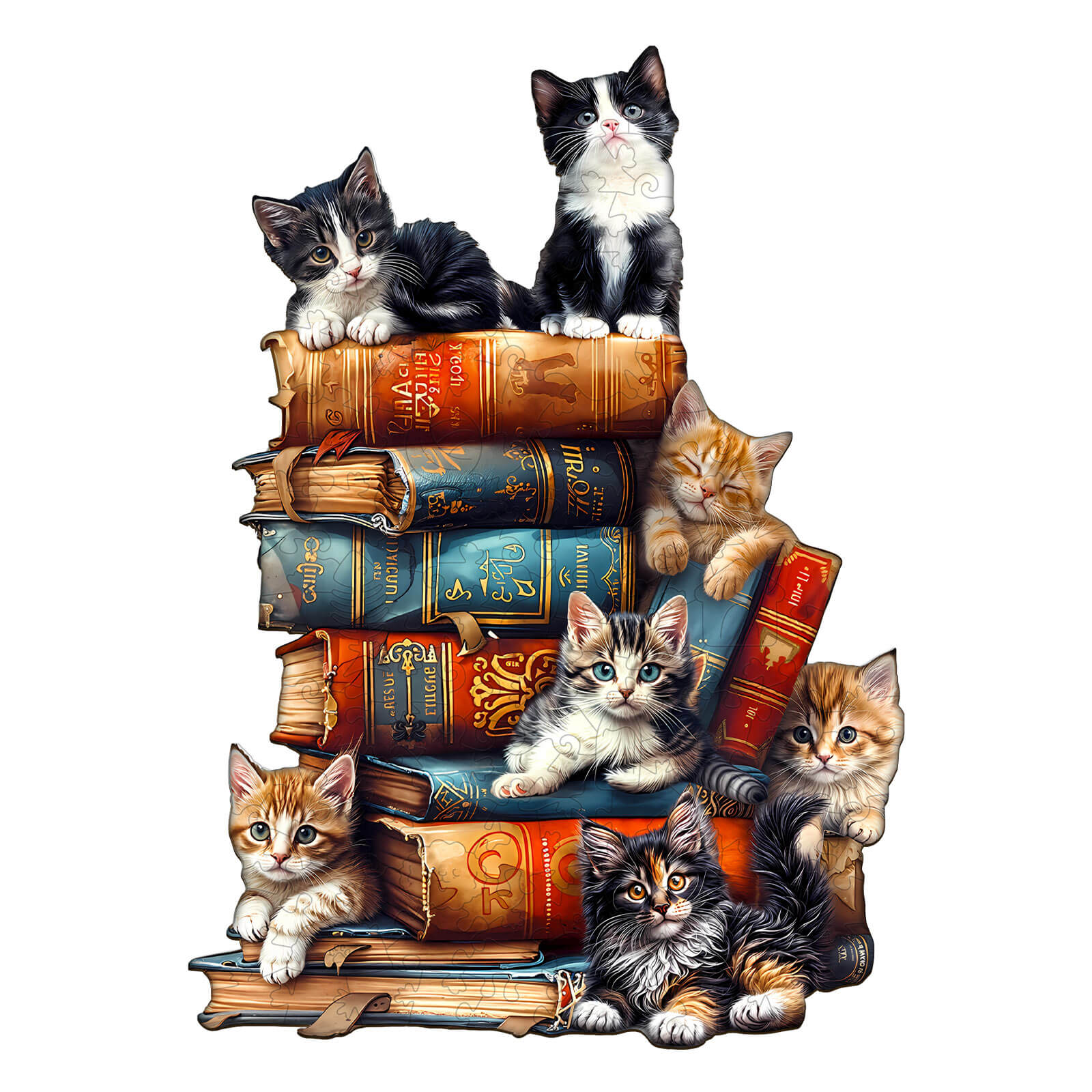 The Bookish Cats Wooden Jigsaw Puzzle
