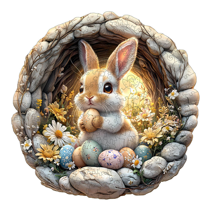 3D Cave Easter Bunny Wooden Jigsaw Puzzle