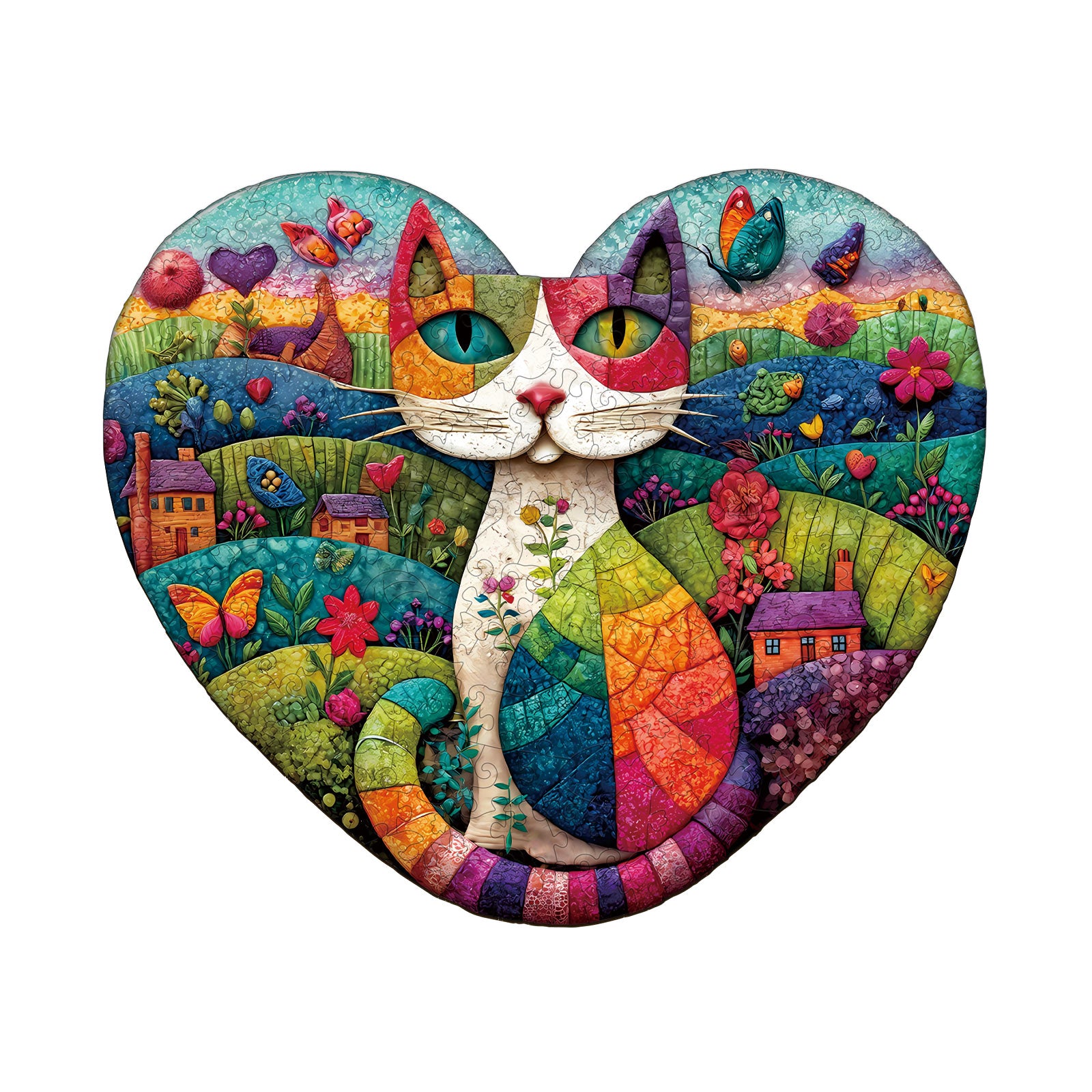 Mosaic Meadow Wooden Jigsaw Puzzle