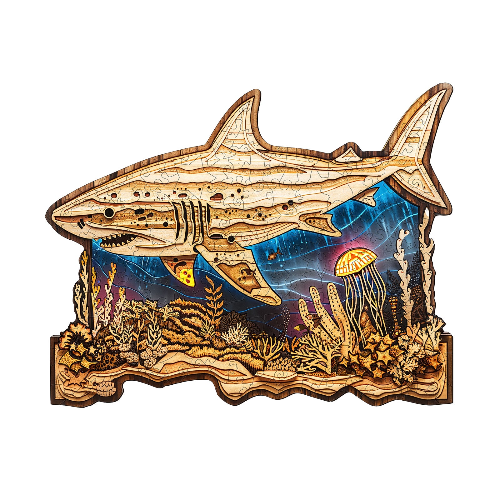 Woodcarved Shark Wooden Jigsaw Puzzle