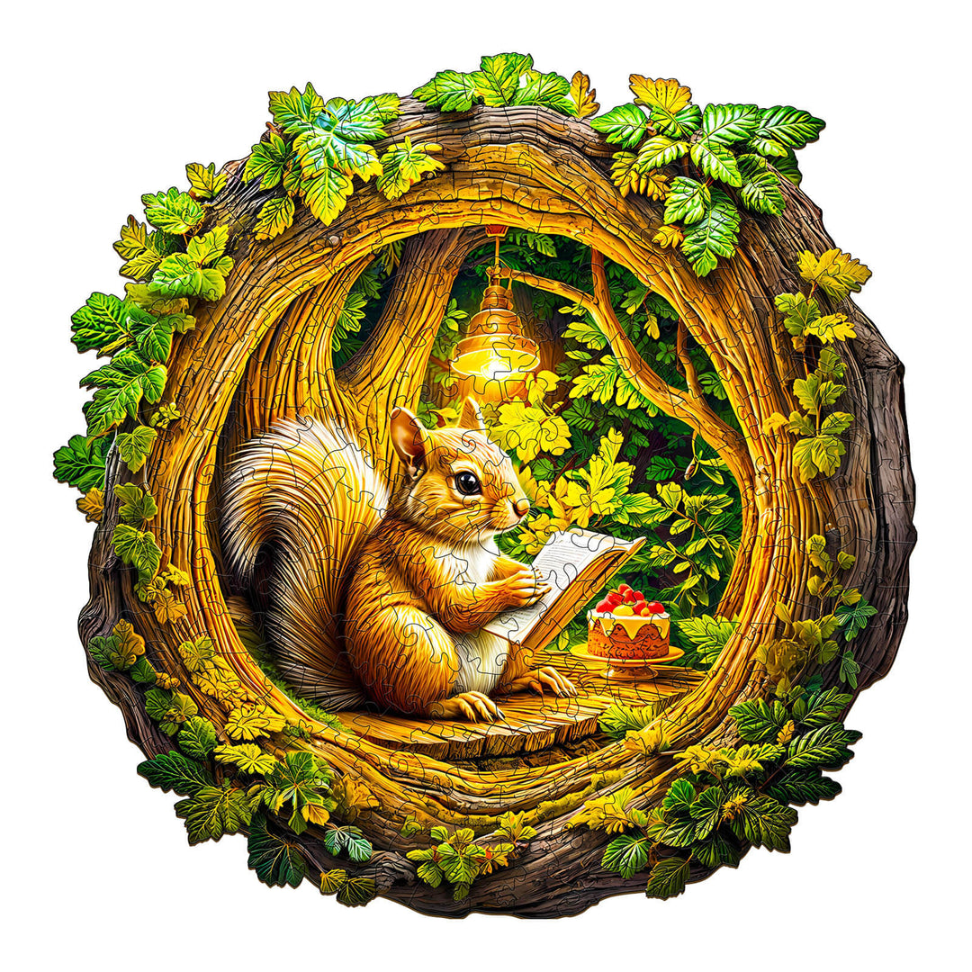 3D Squirrel in The Cave-2 Wooden Jigsaw Puzzle