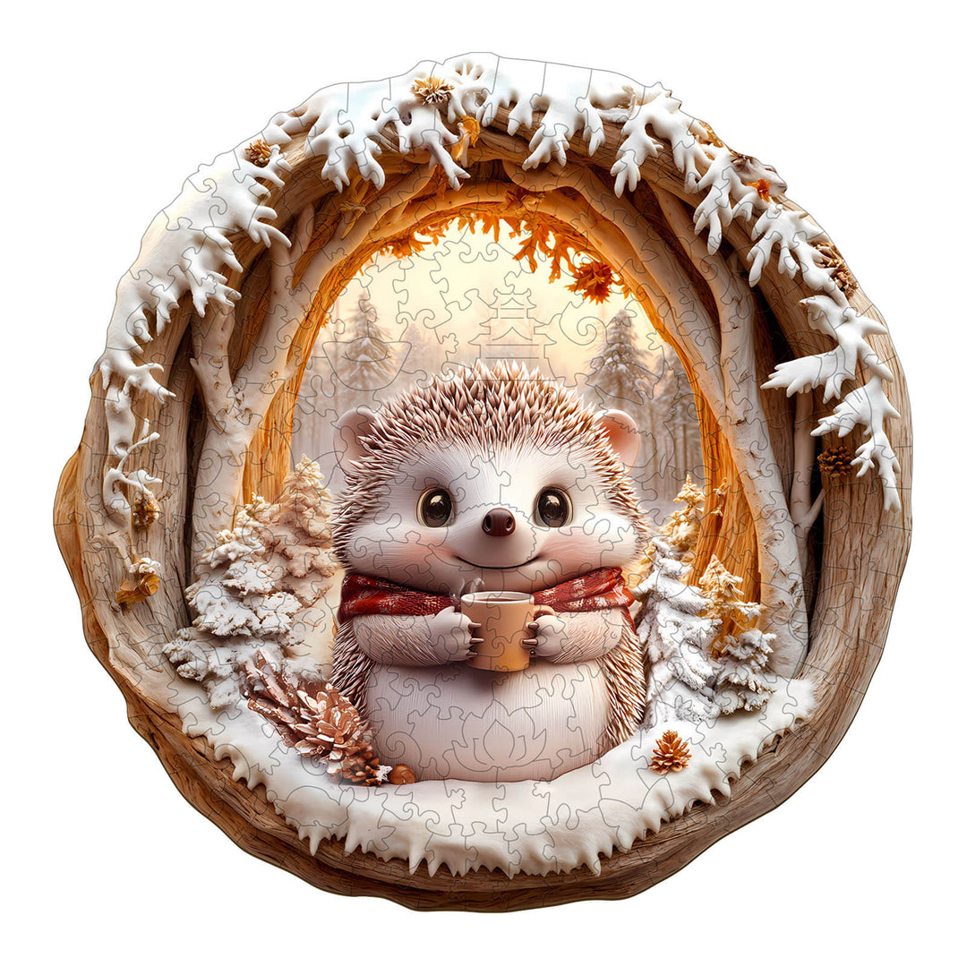 3D Cave Hedgehog Wooden Jigsaw Puzzl