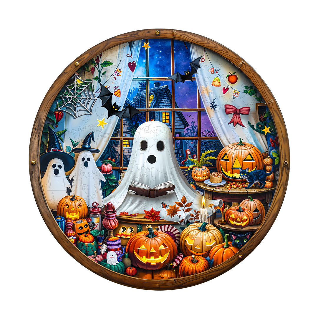 halloween party Wooden Jigsaw Puzzle