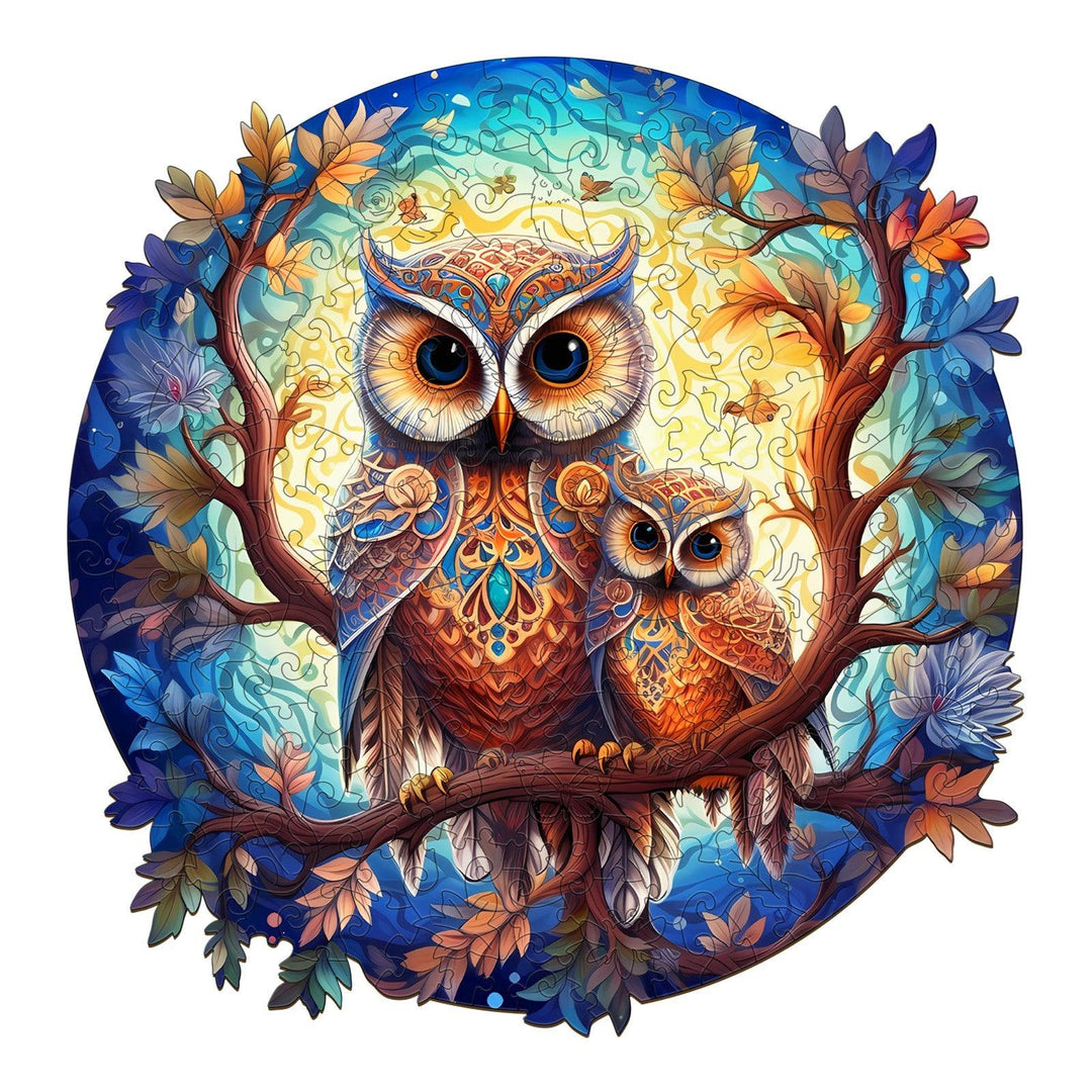 Owl Family-2 Wooden Jigsaw Puzzle