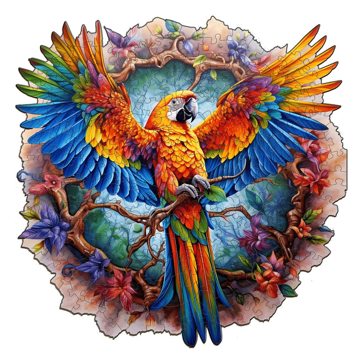 Lively Parrot Wooden Jigsaw Puzzle-Woodbests