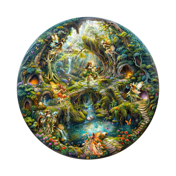 Fairies with Cave Wooden Jigsaw Puzzle - Woodbests