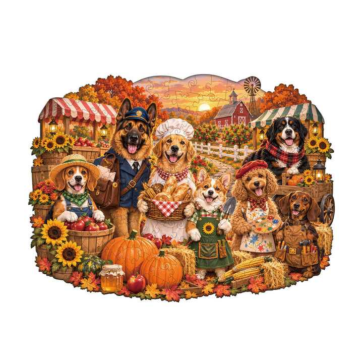 Harvest Friends  Wooden Jigsaw Puzzle