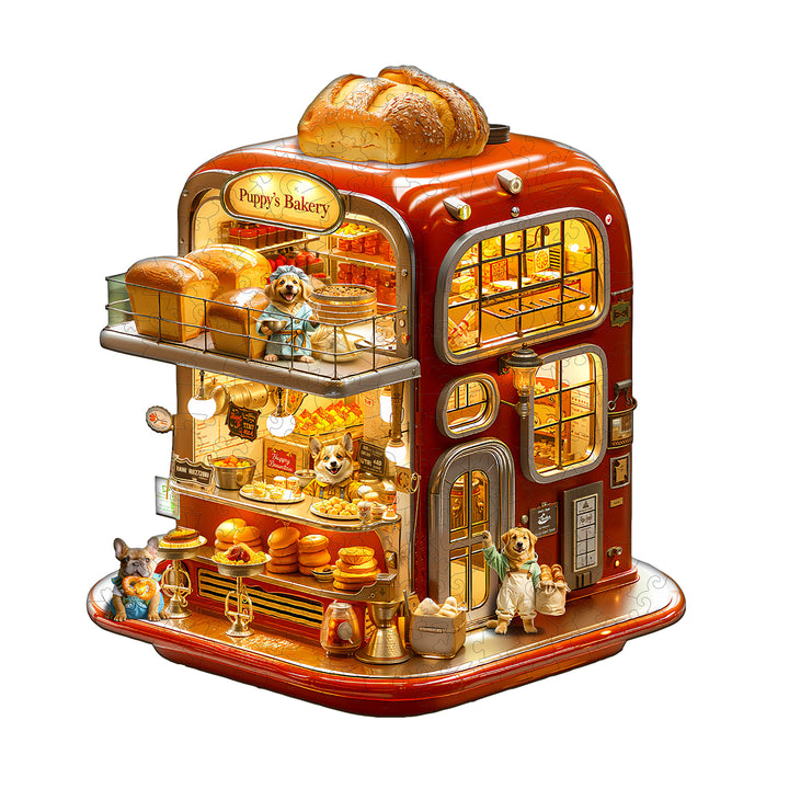 Puppy's Bakery Wooden Jigsaw Puzzle