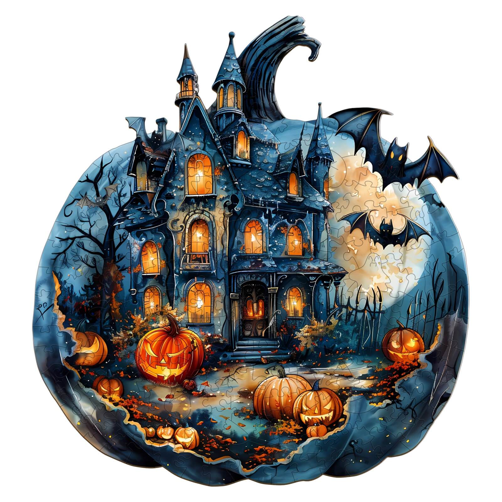 Halloween Pumpkin Wooden Jigsaw Puzzle