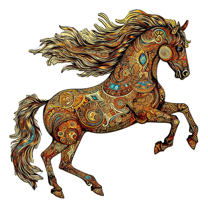 Galloping Horse Wooden Jigsaw Puzzle