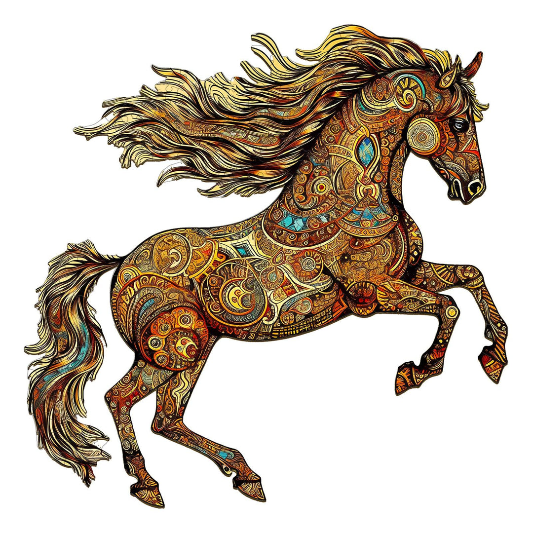 Galloping Horse Wooden Jigsaw Puzzle-Woodbests