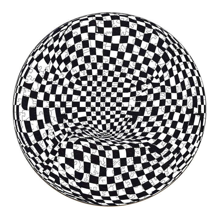 Checkerboard Pop Art Wooden Jigsaw Puzzle