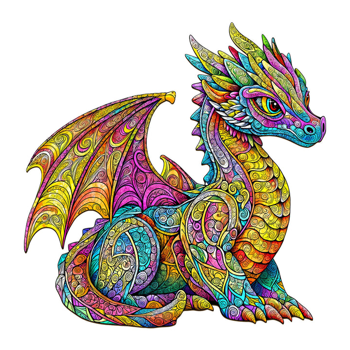 Zentangle Series: Holy Dragon Wooden Jigsaw Puzzle - Woodbests