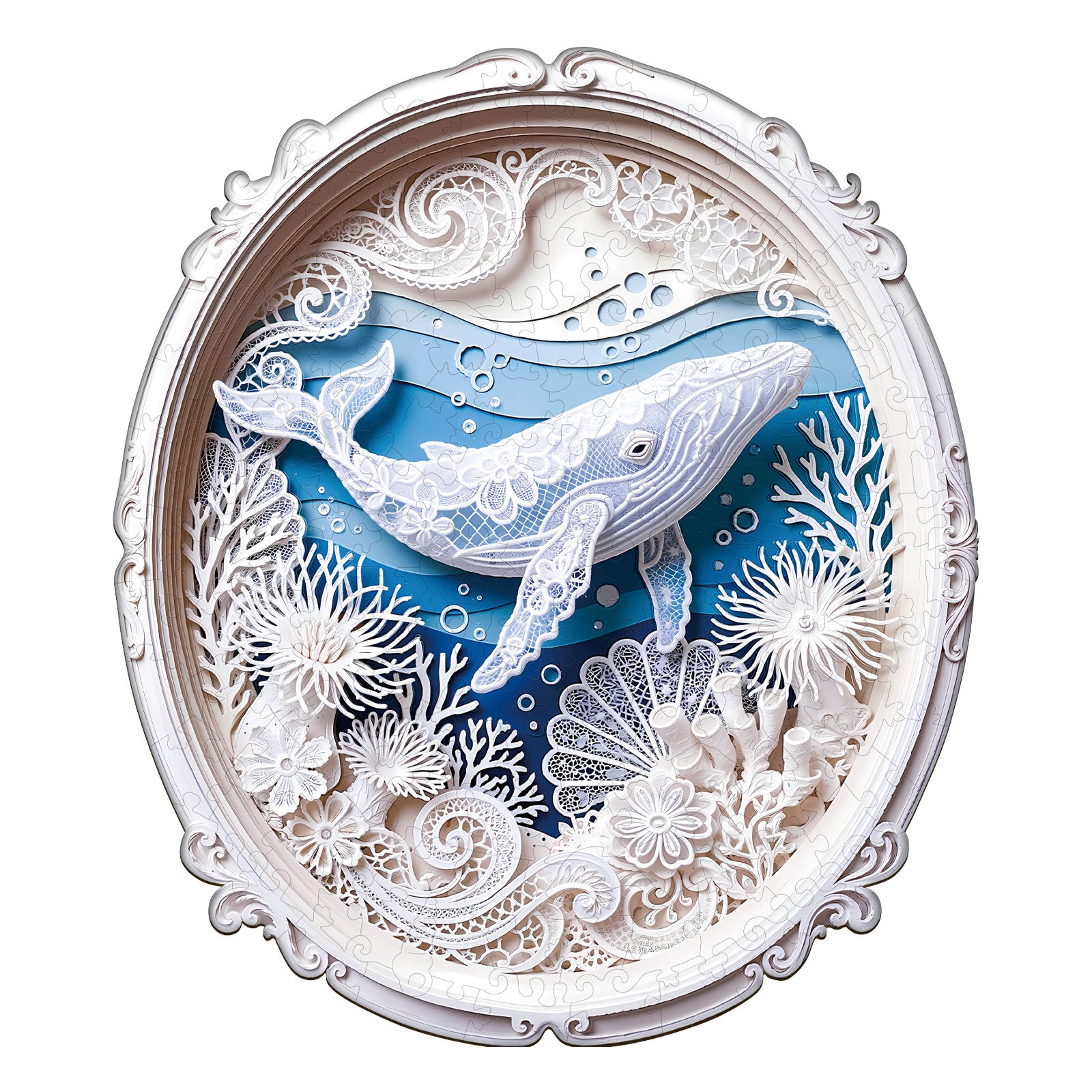 Ocean Whale Wooden Jigsaw Puzzle