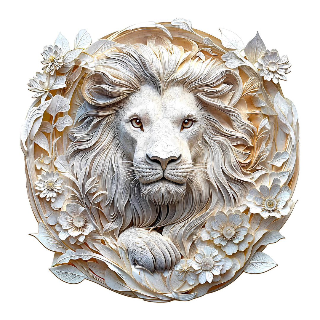 3D Paper Lion Wooden Jigsaw Puzzle - Woodbests