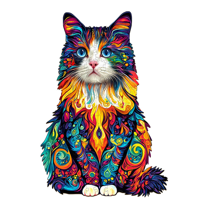 Colorful Ragdoll Cat-2 Wooden Jigsaw Puzzle