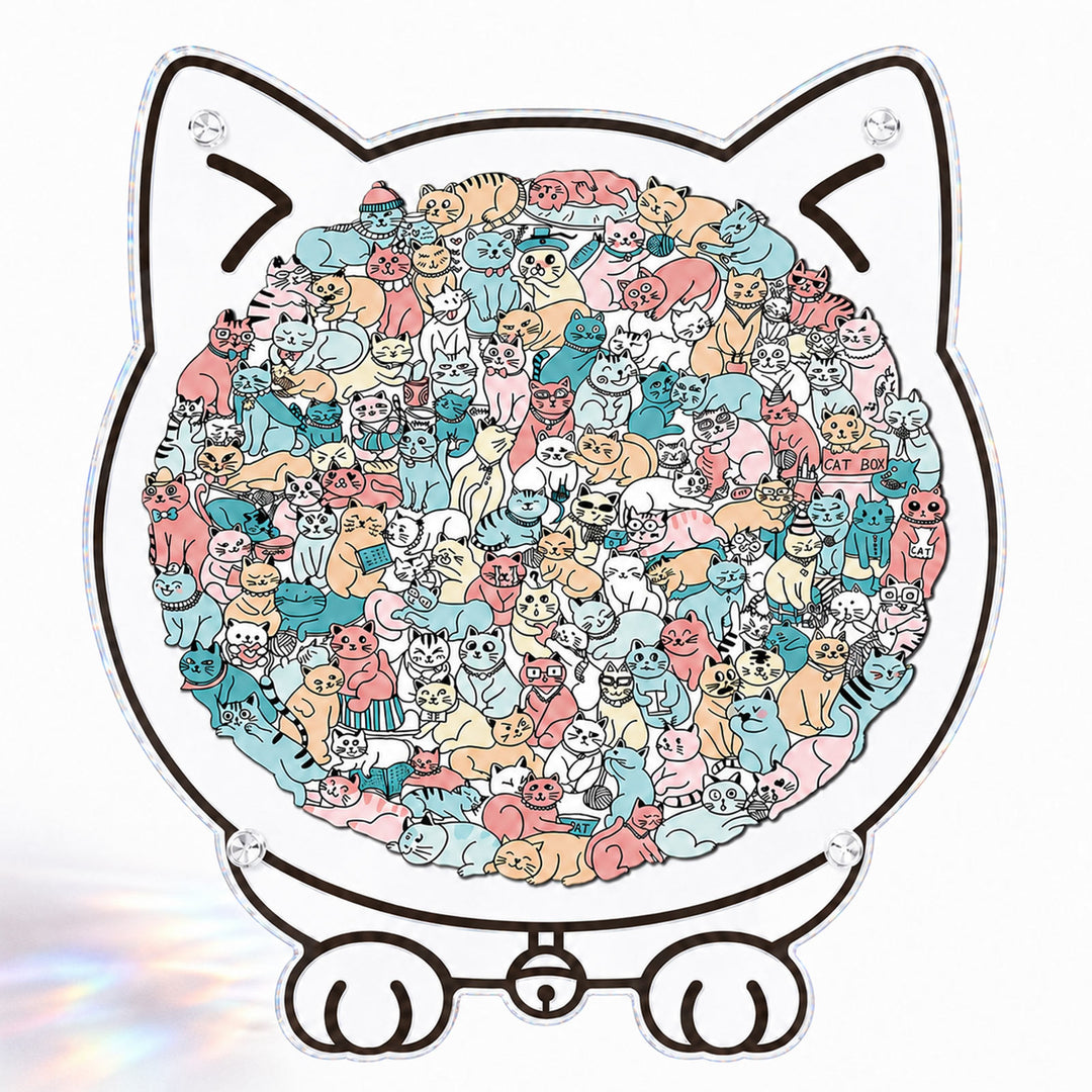Acrylic Jigsaw Puzzle Suncatcher - Kitten Club