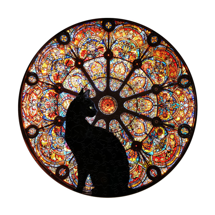 church cat Wooden Jigsaw Puzzle