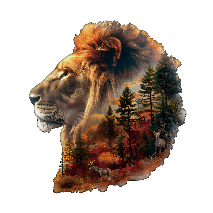 Sunset Lion Wooden Jigsaw Puzzle