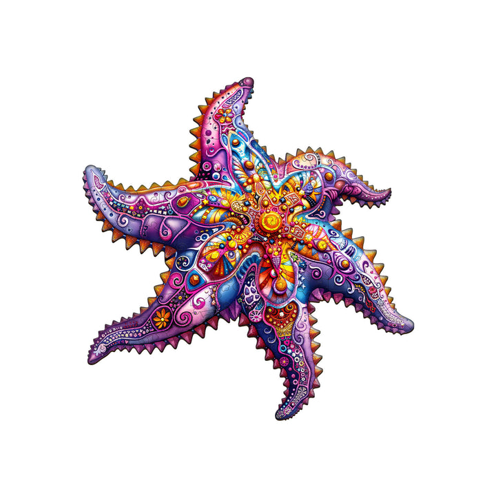 Mandala Starfish Wooden Jigsaw Puzzle