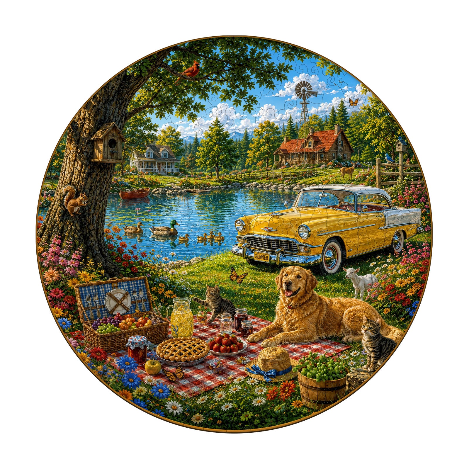 Puzzle en bois Pique-nique au bord du lac