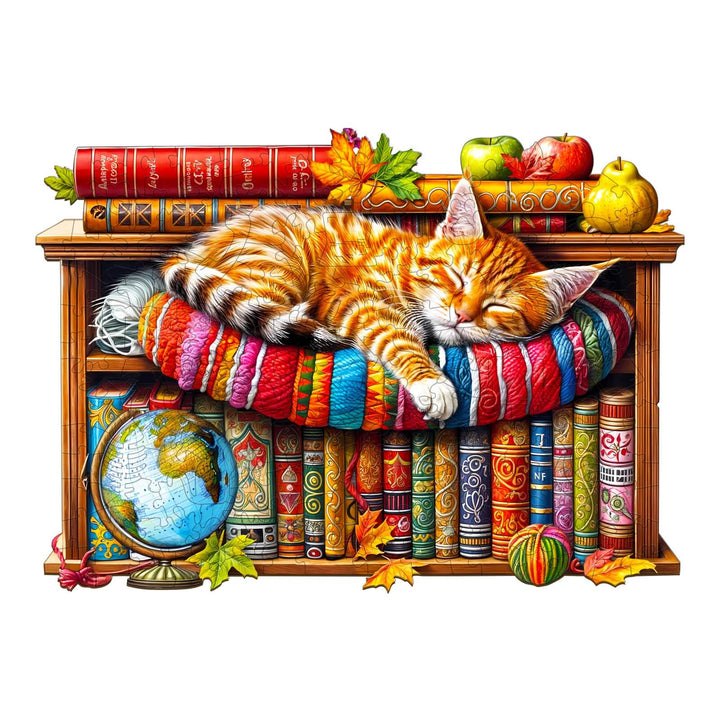 Dreamy Tabby Cat-1 Wooden Jigsaw Puzzle