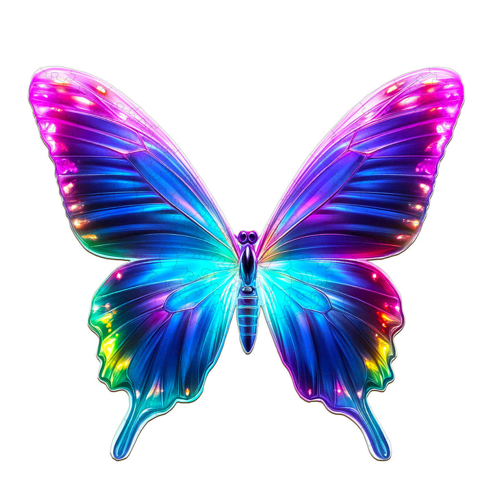 Fluorescent Butterfly Wooden Jigsaw Puzzle - Woodbests