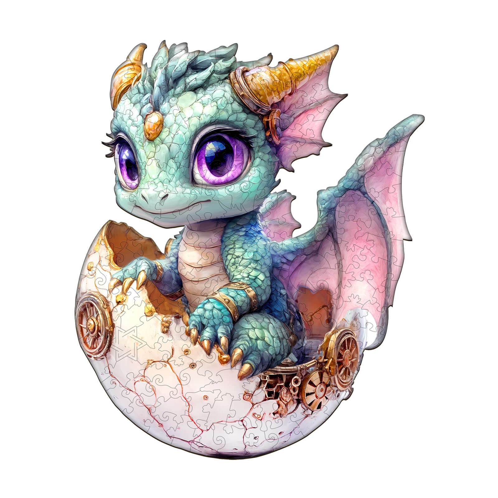 Niedliches Baby-Drachen-Holzpuzzle