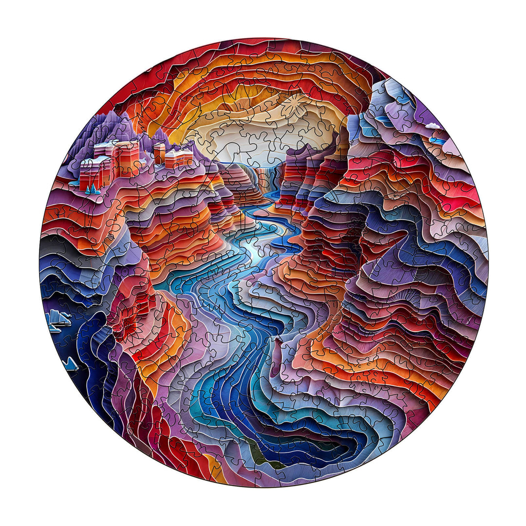 3D Colorful Canyon Wooden Jigsaw Puzzle