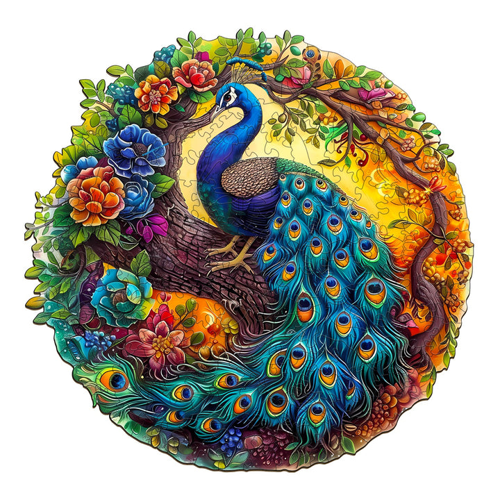 Charming Peacock Wooden Jigsaw Puzzle-Woodbests