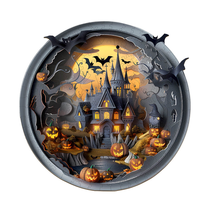 3D Halloween Castle-3 Wooden Jigsaw Puzzle