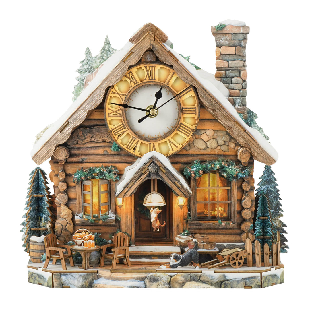Swiss Chalet – DIY Wooden Clock, 3D Puzzle Craft Kit