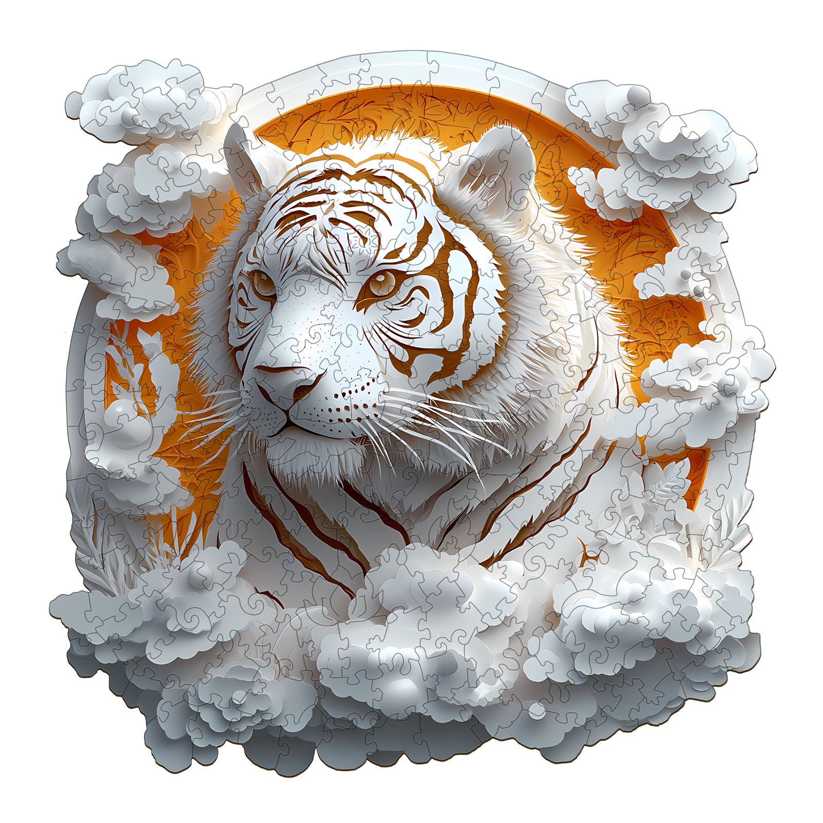 Puzzle en bois 3D Tigre en papier
