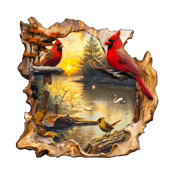 Sunset Lake Wooden Jigsaw Puzzle