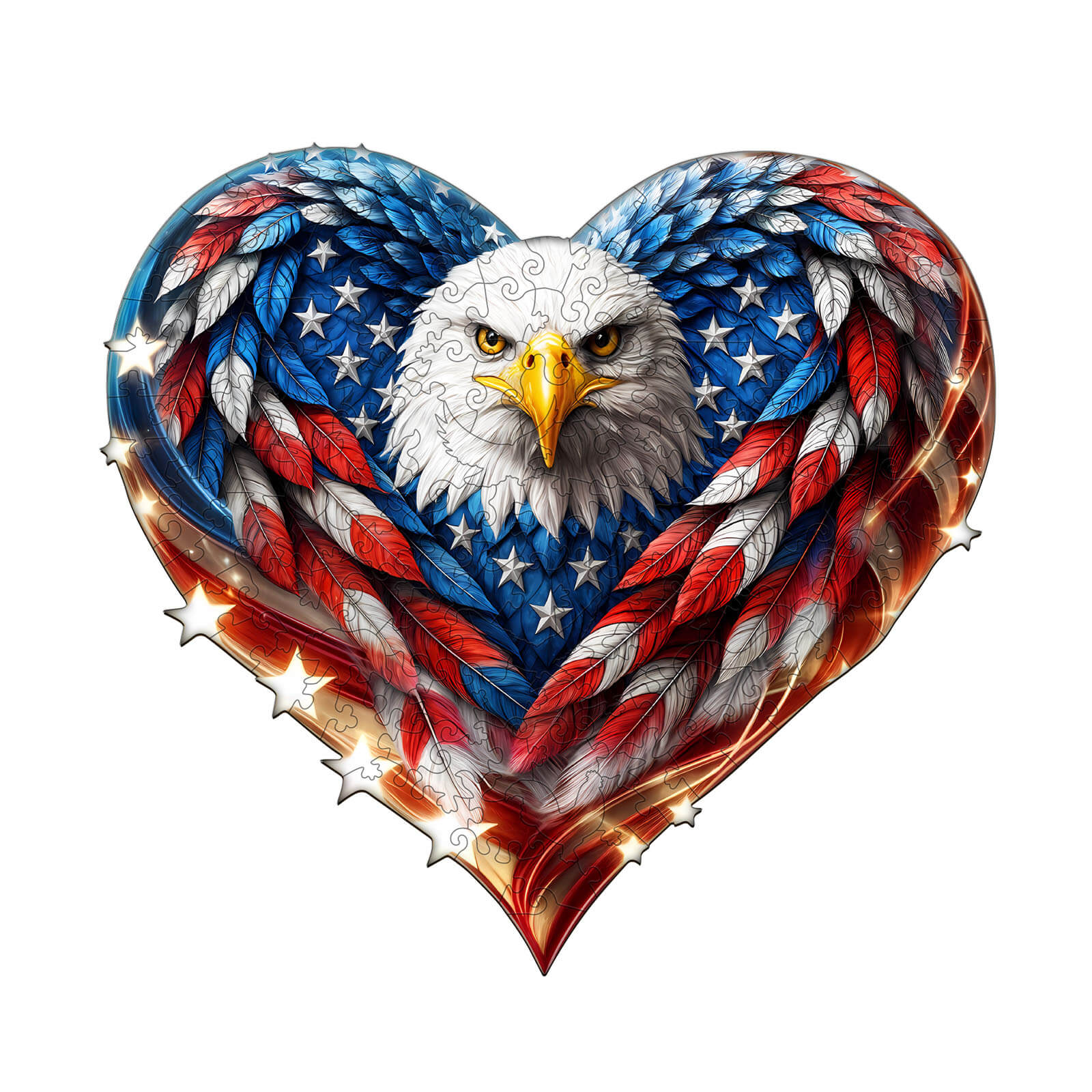 Patriotischer Adler-2 Holz-Puzzle