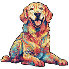 Loyal Golden Retriever Wooden Jigsaw Puzzle-Woodbests